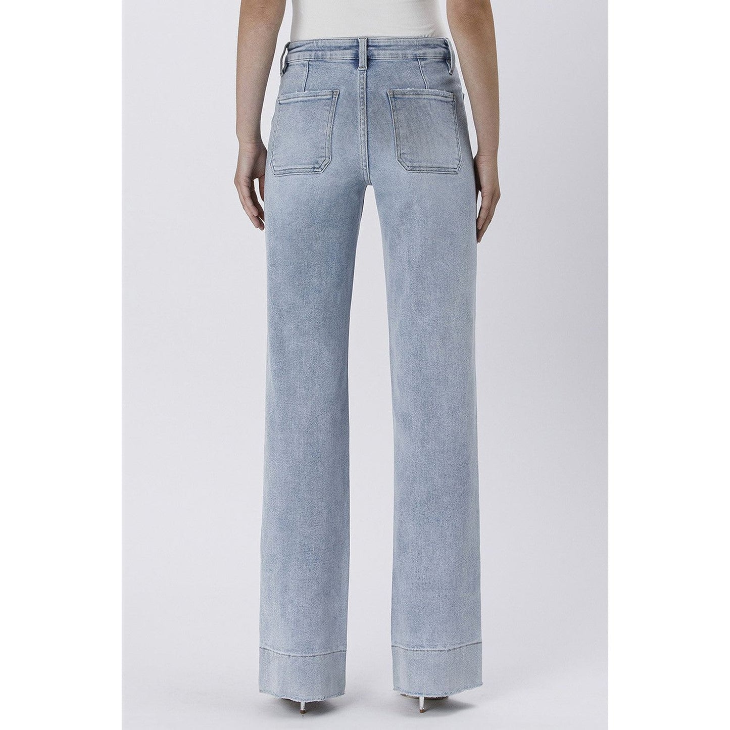 VERVET High Rise Trouser Hem Flare Jeans