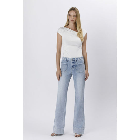 VERVET High Rise Trouser Hem Flare Jeans