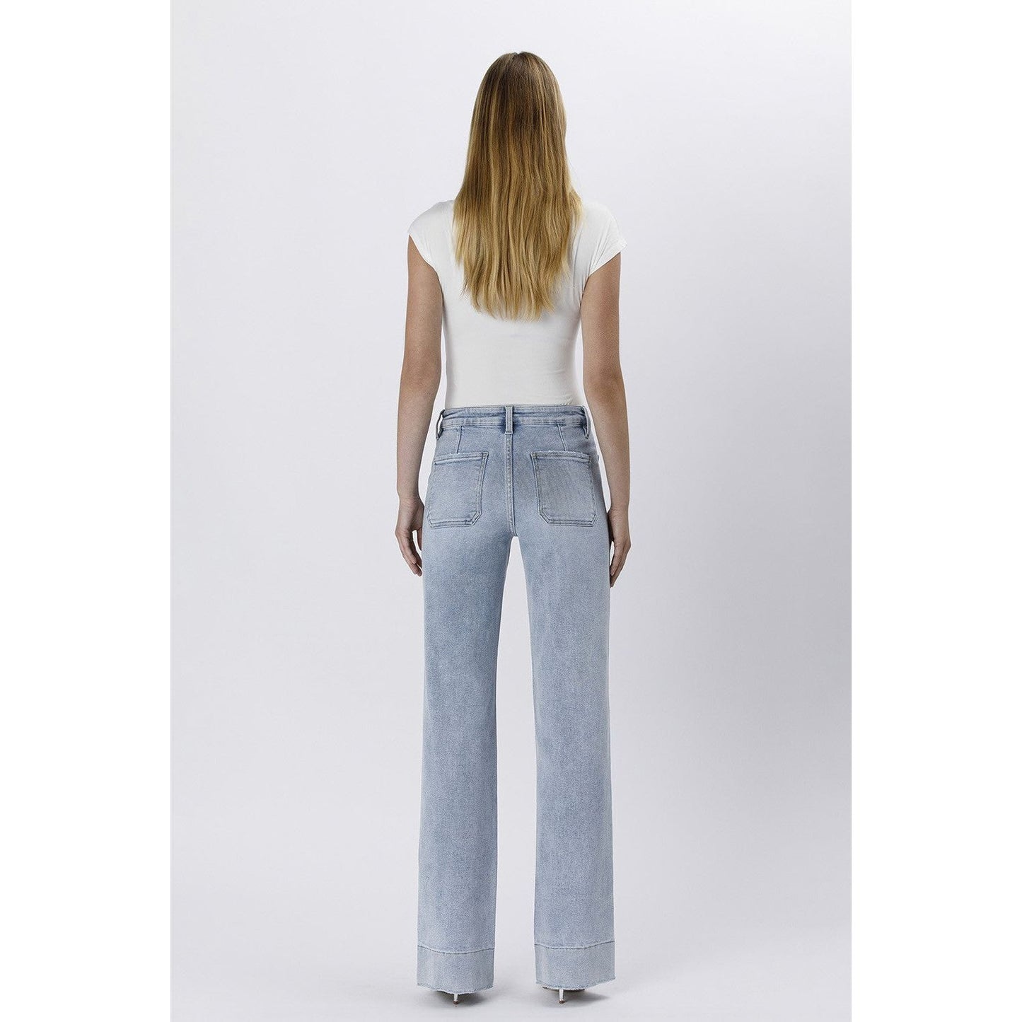 VERVET High Rise Trouser Hem Flare Jeans