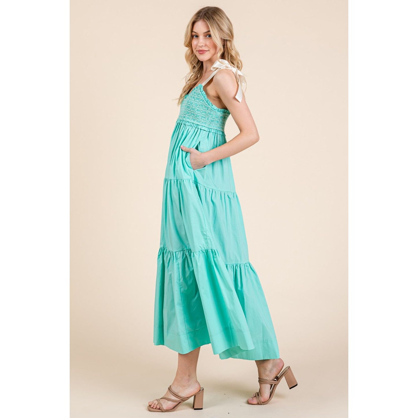 The Felicity Mint Cotton Midi Dress