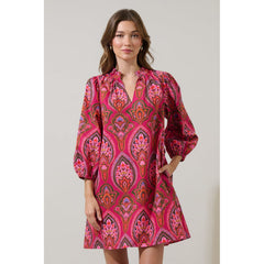 Gray Azura Paisley Eira Poplin Mini Dress