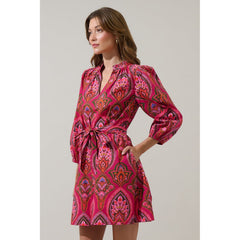 Gray Azura Paisley Eira Poplin Mini Dress