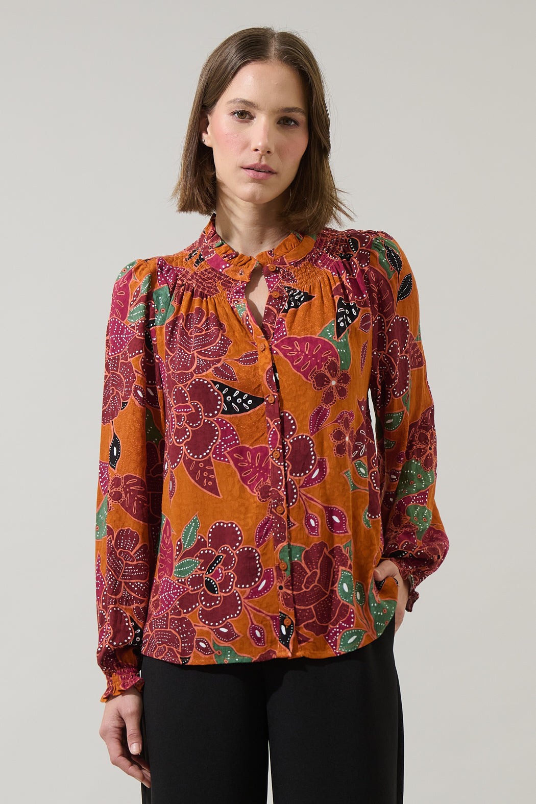 Marven Floral Merlie Button Down Top
