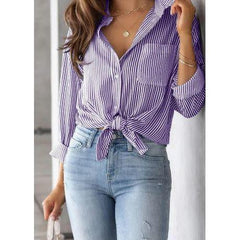 Dark Gray Striped Poplin Button Up Shirt
