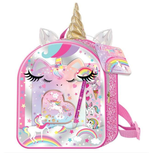 Carry All Writing Stash Unicorn Backpack Set