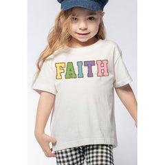 Lavender Kids Faith Glitter Graphic T- Shirt