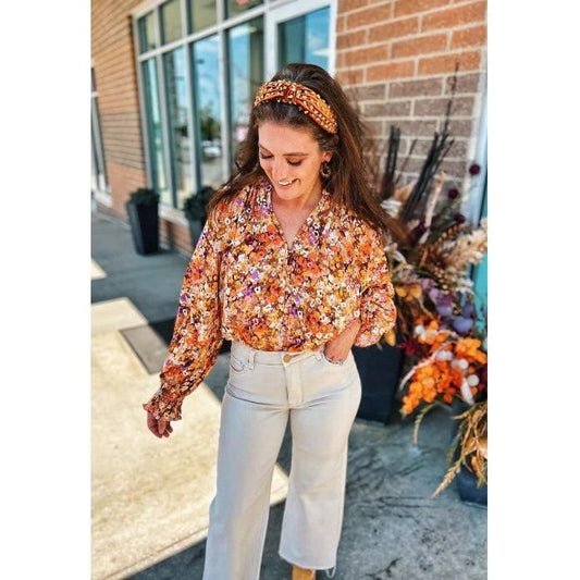 Fall Festival Floral Blouse