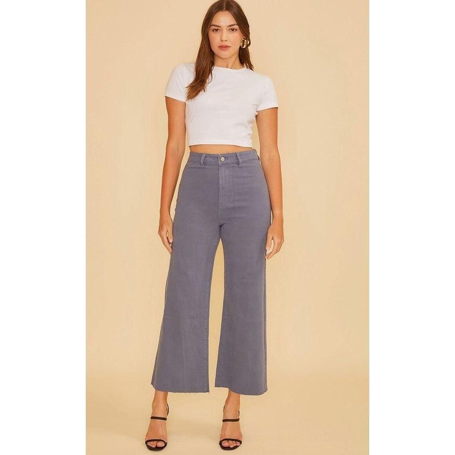 Farrah Wide Leg Cropped Stretch Jeans