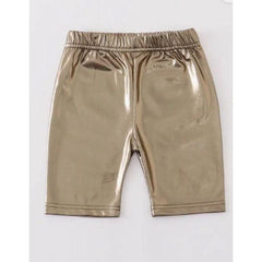 Lavender Metallic Gold Girls Bike Shorts