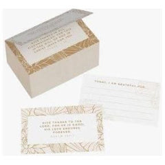 White Smoke Grateful Gold and White Ceramic Gratitude Jar with Cards