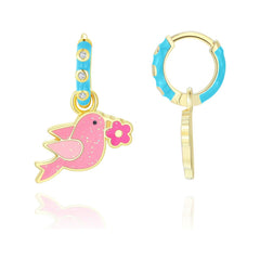 White Smoke Sparkling Songbird Huggie Earrings