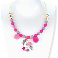 White Smoke Beads and Baubles Unicorn Necklace