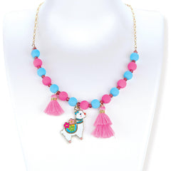 White Smoke Beads and Baubles Glama Llama Necklace