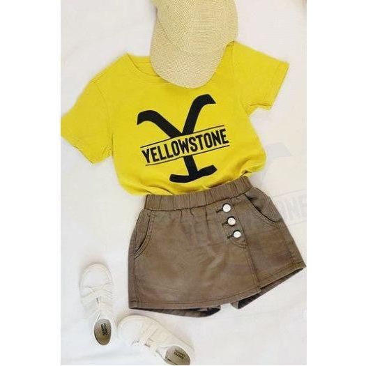 Antique White KIDS ELASTIC WAISTED DENIM SKORTS