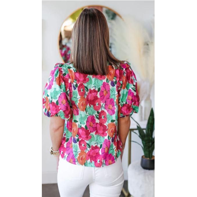 Khloe Floral Puff Sleeve Top