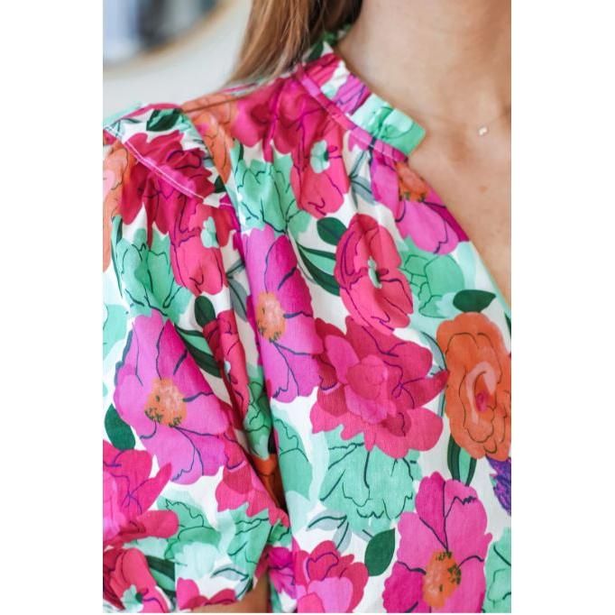 Khloe Floral Puff Sleeve Top