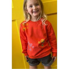 Dark Goldenrod Kids Smiley Graphic Sweatshirts