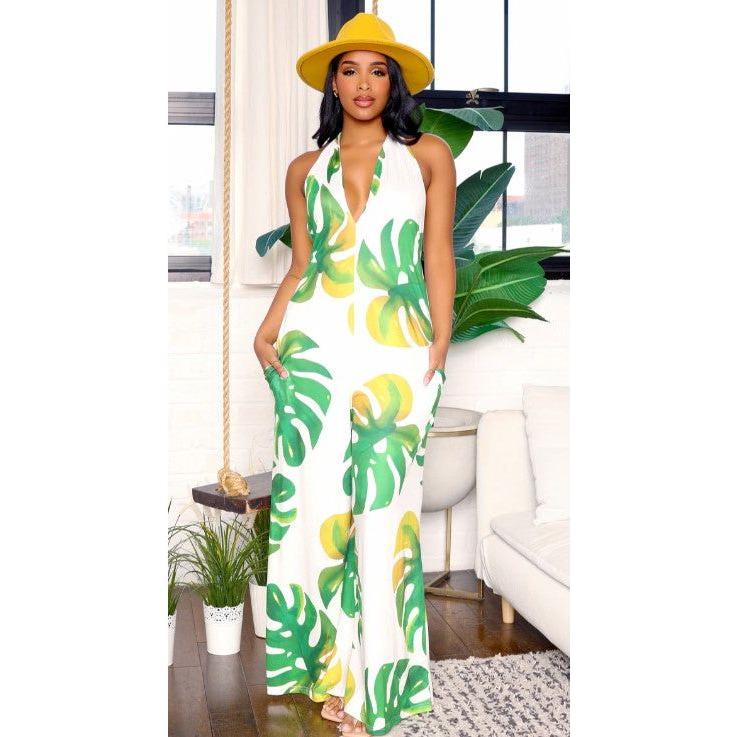 Lily Leafy Halter Jumpsuit