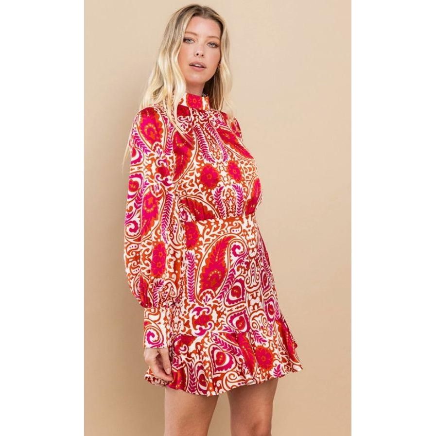 Paisley Long Sleeve Dress