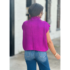 Lavender Metallic Foil Knit Sweater