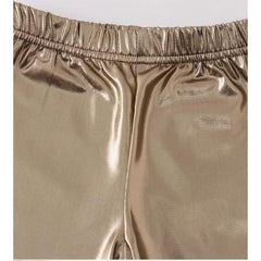 Rosy Brown Metallic Gold Girls Bike Shorts
