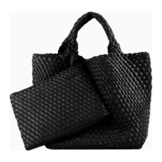 Molly Everyday Woven Tote With Pochette Black