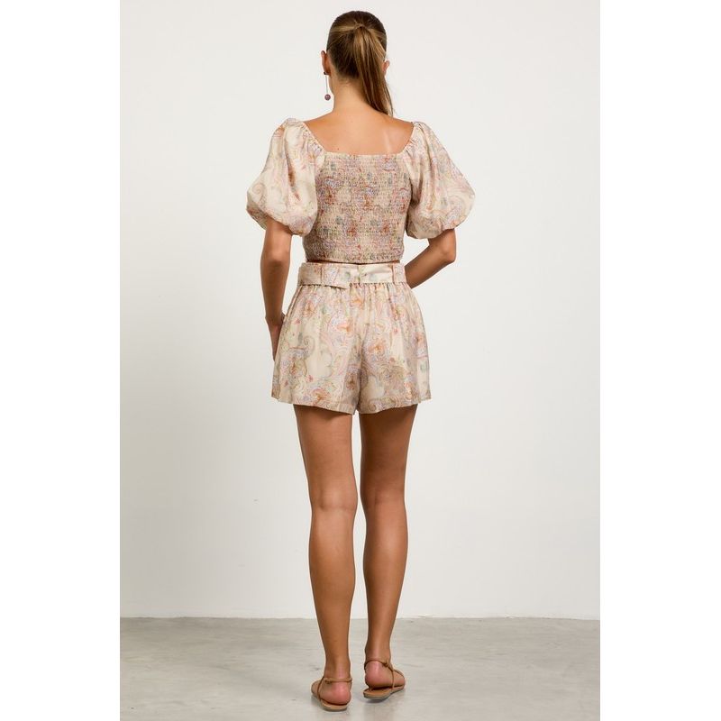 Paisley Square Neck Top