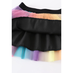 Black Rainbow Girl Tulle Tutu Skirt