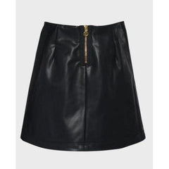 Black Hannah Banana faux leather skirt with multicolor flowers
