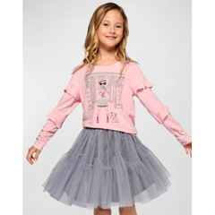Lavender Hannah Banana Girl's Tiered Ruffle Tulle Skirt
