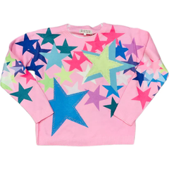 White Smoke Hannah Banana Star Sweater with Rhinestones