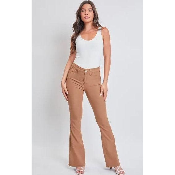 YMI Hyperstretch High Rise Flare Pants, ALMOND