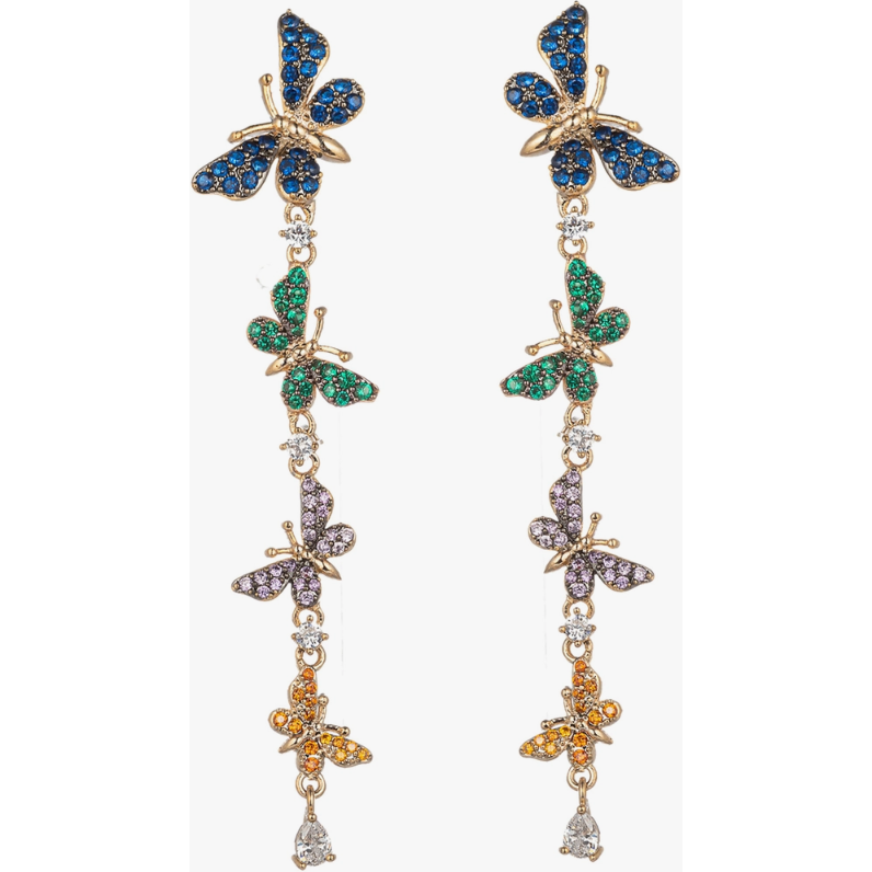 White Smoke Marbella Butterfly Cz Earring