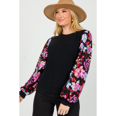 Lavender Fiona Glitter Sleeve Sweater