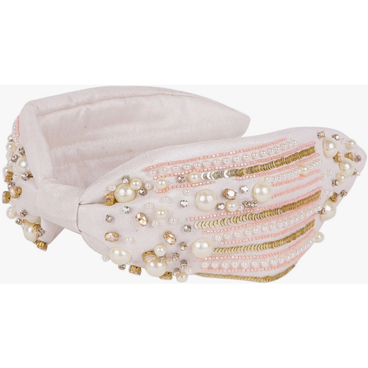 Pearl Sequin Bead Embellished Headband, IVORY