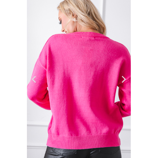 Fuchsia Rhinestone Sweater