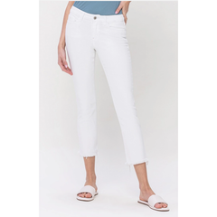 Lavender VERVET Melissa Mid Rise Jean - OPTIC WHITE