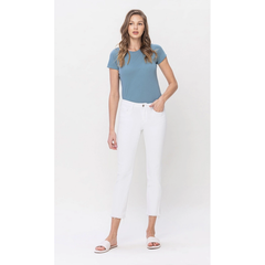 Lavender VERVET Melissa Mid Rise Jean - OPTIC WHITE