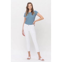 Lavender VERVET Melissa Mid Rise Jean - OPTIC WHITE