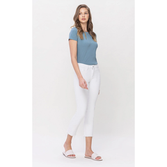 Lavender VERVET Melissa Mid Rise Jean - OPTIC WHITE