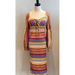 Gray Mezza Rainbow Multi Stripe Sheath