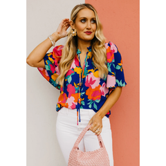Light Gray Marisol Floral Crepe Top