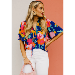 Light Gray Marisol Floral Crepe Top