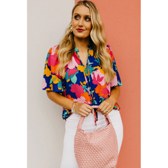 Light Gray Marisol Floral Crepe Top