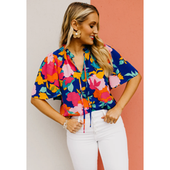 Light Gray Marisol Floral Crepe Top