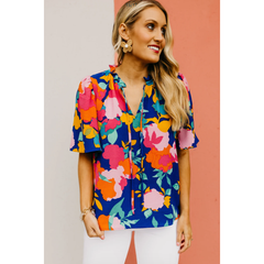 Light Gray Marisol Floral Crepe Top