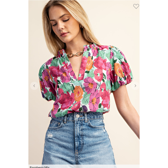 Khloe Floral Puff Sleeve Top