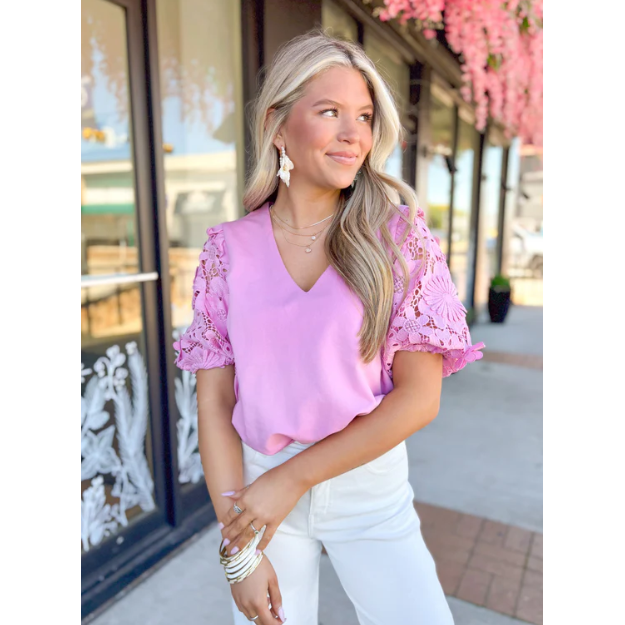 Pink Mauve Valerie Linen Boxy Top