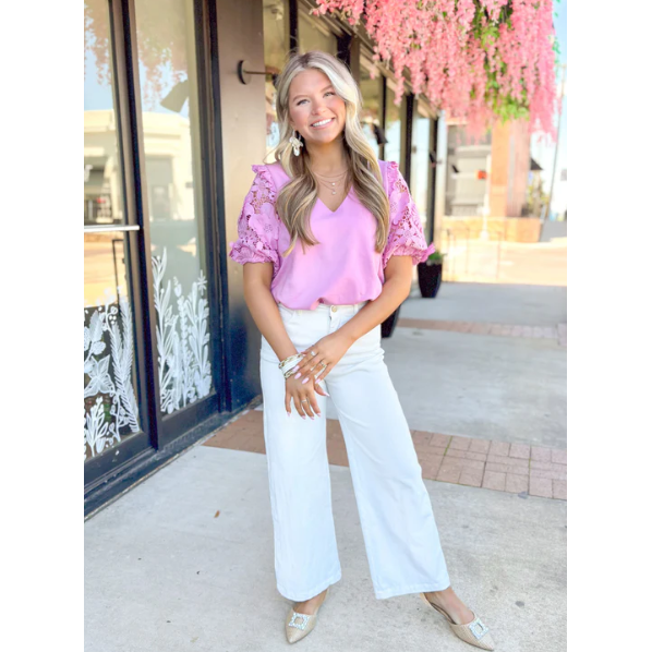 Pink Mauve Valerie Linen Boxy Top