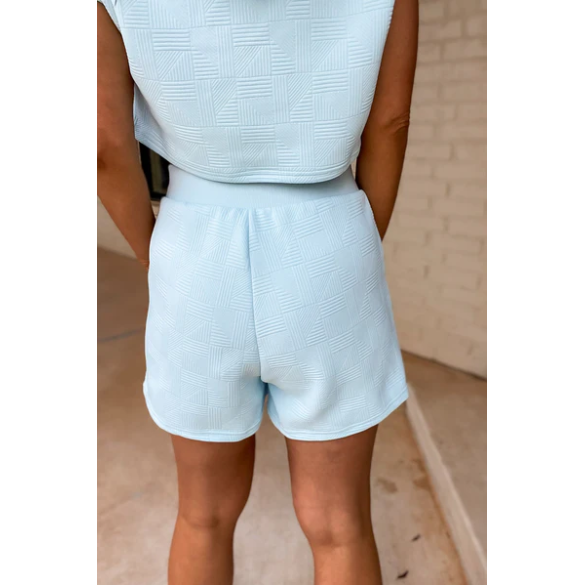 Take Me To The Sun Textured Cropped Hoodie And Shorts Set